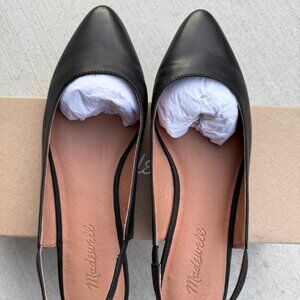 Women Madewell Modern Slingbacks in Leather Black Size 8